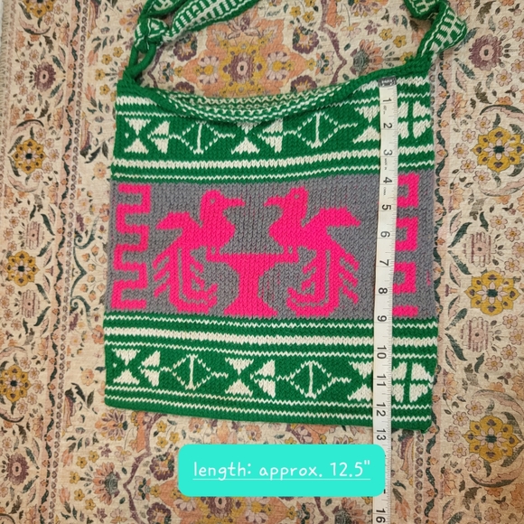 ☆ Rare Find ☆ Vintage Knit Tote Bag | Handmade | Zapotec | One of A Kind Find ♡ - Picture 3 of 7
